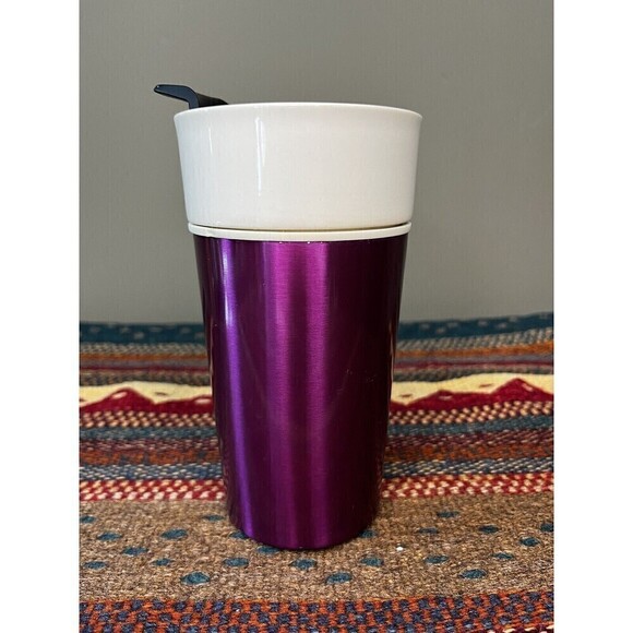 Starbucks Hybrid Pink Berry Ceramic Strainless Steel Tumbler Travel Mug 12oz - Picture 2 of 5